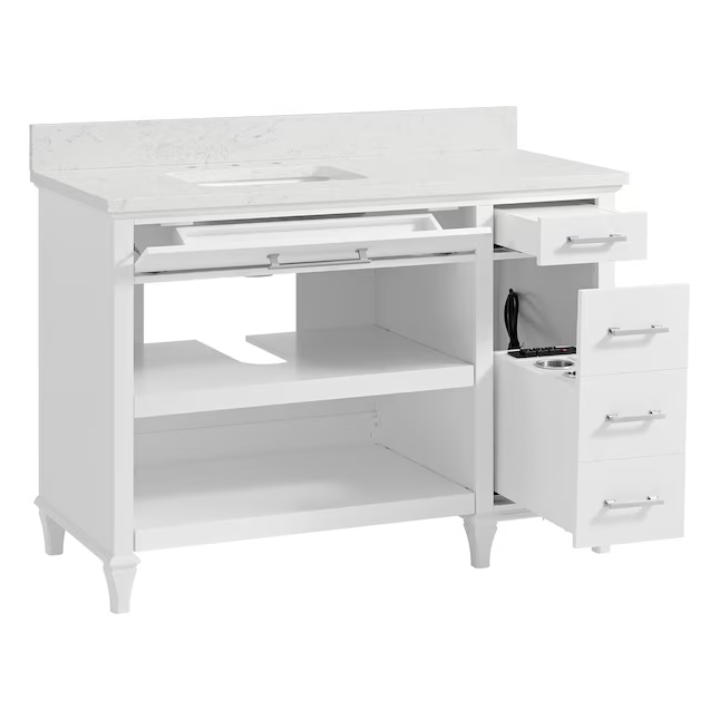 Alpine Reserve Brookview ADA 48-in White Undermount Single sink Bathroom Vanity with Carrara Engineered Marble Top, 1789VADA-48-201-925-UM, FINAL PRICE: $599.99 + Tax
