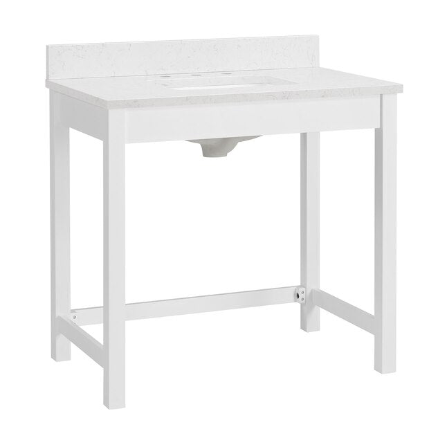 Alpine Reserve Odell 36-in White ADA Vanity with Engineered Carrara Marble Top, 1808VADA-36-201-925-UM, FINAL PRICE: $549.99 + Tax