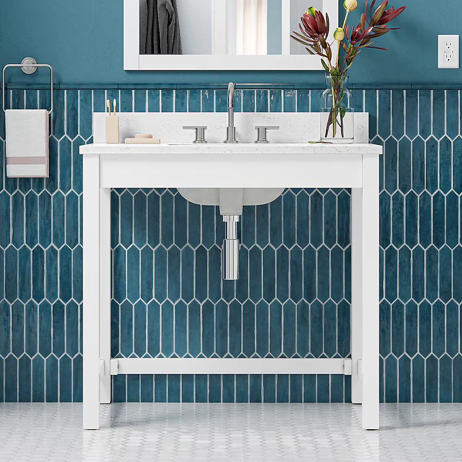 Alpine Reserve Odell 36-in White ADA Vanity with Engineered Carrara Marble Top, 1808VADA-36-201-925-UM, FINAL PRICE: $549.99 + Tax