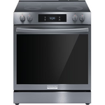 Frigidaire Gallery 30-in Glass Top 5 burners 6.2-cu ft Air Fry Convection Oven Slide-In Electric Range (Smudge-Proof Black Stainless Steel), GCFE3060BD *HD2505, Retail: $2,099.00, FINAL PRICE: $999.99 + TAX