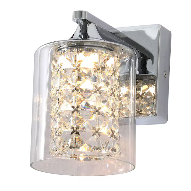 allen + roth Quinn 6.81-in 1-Light Polished Chrome LED Modern/Contemporary Vanity Light, WSL100CH 2525796 *HD2412, Retail: $59.98, FINAL PRICE: $29.99 + TAX