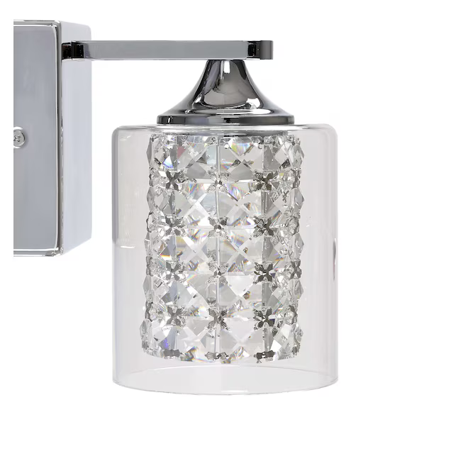 allen + roth Quinn 6.81-in 1-Light Polished Chrome LED Modern/Contemporary Vanity Light, WSL100CH 2525796 *HD2412, Retail: $59.98, FINAL PRICE: $29.99 + TAX