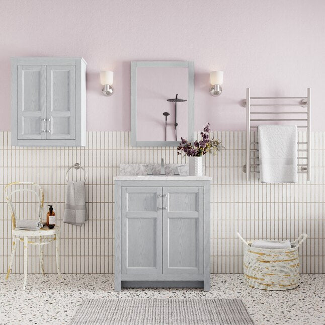 Alpine Reserve 24-in Pebble Oak Bathroom Wall Cabinet, 1954WC-24-291, FINAL PRICE: $49.99 + Tax