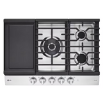 LG 30-in 5 burners Stainless Steel Gas Cooktop, CBGJ3027S/00, Retail: $1,649.00, FINAL PRICE: $799.99 + TAX