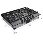 LG 30-in 5 burners Black Stainless Steel Gas Cooktop, CBGJ3023D *HD2507, Retail: $1,249.00, FINAL PRICE: $649.99 + TAX