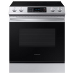 Samsung 30-in Glass Top 5 burners 6.3-cu ft Air Fry Slide-In Electric Range (Fingerprint Resistant Stainless Steel), NE63BG8315SS *BG, MSRP: $1,099.00, FINAL PRICE: $799.99 + TAX