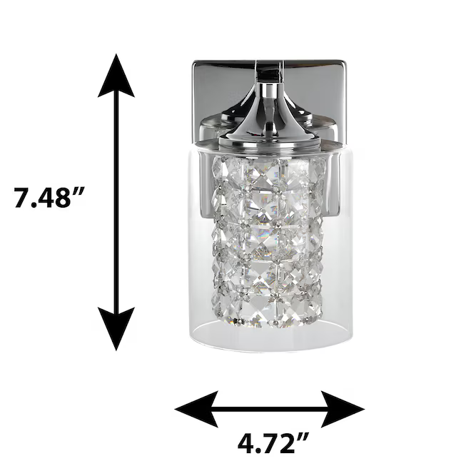 allen + roth Quinn 6.81-in 1-Light Polished Chrome LED Modern/Contemporary Vanity Light, WSL100CH 2525796 *HD2412, Retail: $59.98, FINAL PRICE: $29.99 + TAX