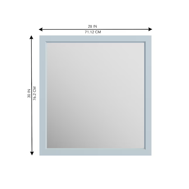 Alpine Reserve Canterbury 28-in x 32-in Framed Bathroom Vanity Mirror (Light Blue), 1227MR-28-287, FINAL PRICE: $49.99 + Tax