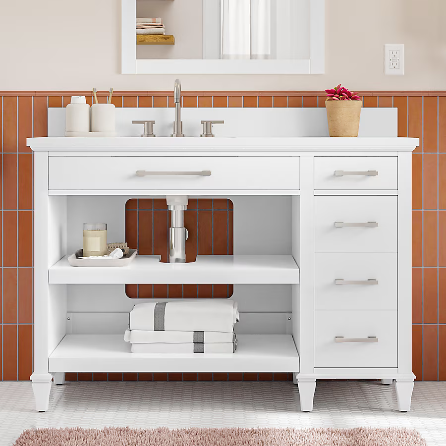 Alpine Reserve Brookview 48-in White ADA Vanity with White Engineered Stone Top, 1789VADA-48-201-901-UM, FINAL PRICE: $599.99 + Tax