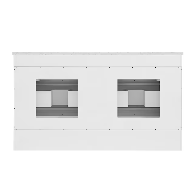 Greentouch Home Knowell 60-in White Oak Semi-Recessed Double Sink Bathroom Vanity with Engineered Carrara Marble Top, 1883VA-60-241-925-SR, FINAL PRICE: $1299.99 + Tax