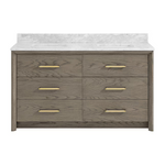 Greentouch Home Knowell 60-in Rustic Taupe Oak Vanity with Engineered Carrara Marble Top, 1883VA-60-267-925-UM, FINAL PRICE: $899.99 + Tax