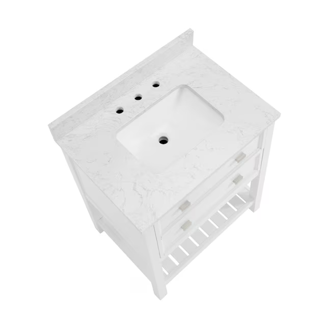Alpine Reserve Canterbury 30-in White Undermount Single Sink Bathroom Vanity with Natural Carrara Marble Top, 1227VA-30-201-900-UM, FINAL PRICE: $399.99 + Tax