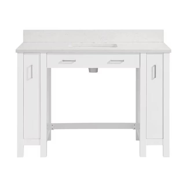 Alpine Reserve Odell ADA 48-in White Undermount Single Sink Bathroom Vanity with Carrara Engineered Marble Top, 1808VADA-48-201-925-UM, FINAL PRICE: $749.99 + Tax