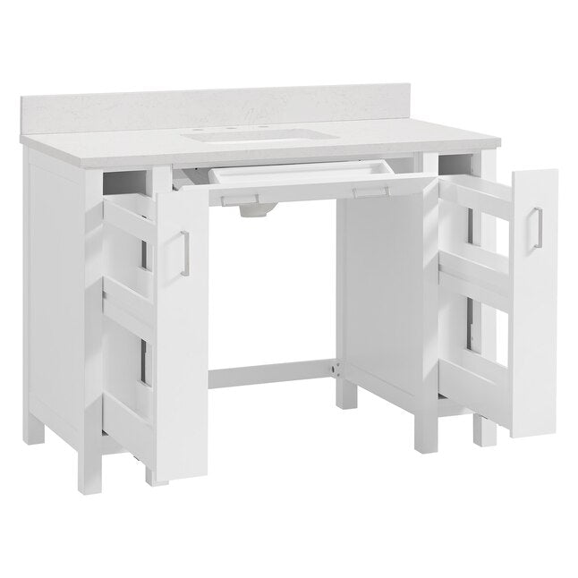 Alpine Reserve Odell ADA 48-in White Undermount Single Sink Bathroom Vanity with Carrara Engineered Marble Top, 1808VADA-48-201-925-UM, FINAL PRICE: $749.99 + Tax