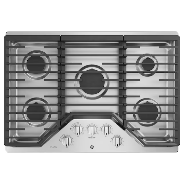 GE Profile 30-in 5 Burners Stainless Steel Gas Cooktop