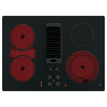 GE Profile 30-in 4 burners Smooth Surface (Radiant) Black Electric Cooktop with Downdraft Exhaust with Bridge Element, PP9830DRBB *HD2505, Retail: $2,699.00, FINAL PRICE: $ + TAX