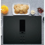 GE Profile 30-in 4 burners Smooth Surface (Radiant) Black Electric Cooktop with Downdraft Exhaust with Bridge Element, PP9830DRBB *HD2505, Retail: $2,699.00, FINAL PRICE: $ + TAX
