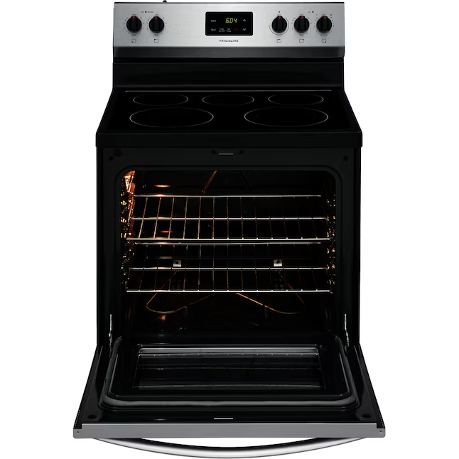 Frigidaire 30-in Glass Top 5 Burners 5.3-cu ft Freestanding Electric Range (Fingerprint Resistant Stainless Steel)