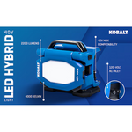 Kobalt 40-volt 2200-Lumens LED Battery-Operated and plug-in Rechargeable Portable Work Light, KBL 1040-03 #5192701 *HD2507, Retail: $99.98, FINAL PRICE: $49.99 + TAX