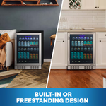 NewAir 23.5-in W 177-Can Capacity Stainless Steel Built-in/Freestanding Indoor Beverage Refrigerator with Glass Door, NBC177SS00 *JR2508, Retail: $934.99, FINAL PRICE: $559.99 + TAX
