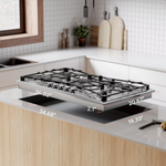 Empava 36-in 5 burners Stainless Steel Gas Cooktop, EMPV-36GC22, Retail: $522.12, FINAL PRICE: $299.99 + TAX