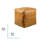allen + roth Modern Tan Faux Leather Pouf Ottoman, 668248 *HD2507, Retail: $84.98, FINAL PRICE: $39.99 + TAX
