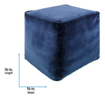 allen + roth Eclectic Blue Velvet Pouf Ottoman, 5628327 *HD2507, Retail: $69.98, FINAL PRICE: $34.99 + TAX