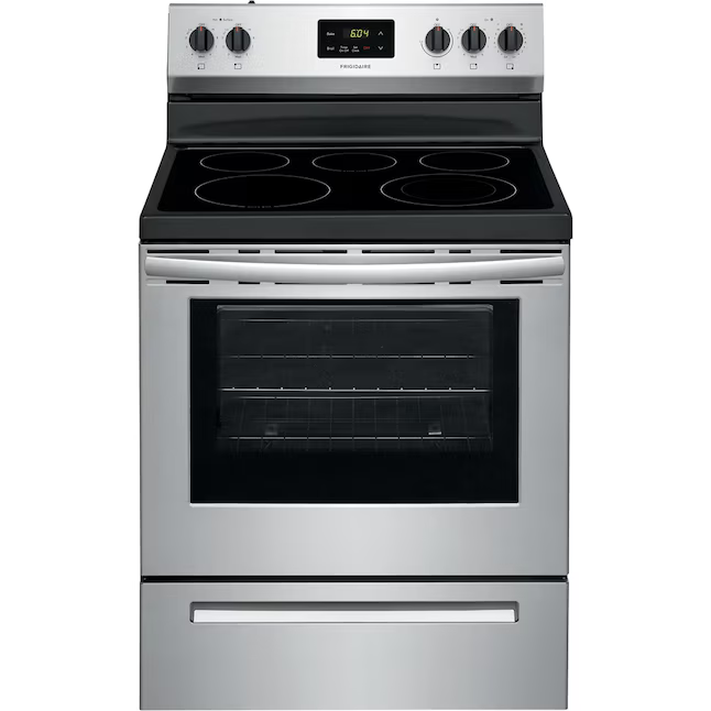 Frigidaire 30-in Glass Top 5 Burners 5.3-cu ft Freestanding Electric Range (Fingerprint Resistant Stainless Steel)
