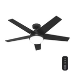 Hunter Rivershore 52-in Outdoor Matte Black with Matte Black Blades Ceiling Fan With Light - Remote Included (5-Blade), 51609 #5497083 *HD2507, Retail: $, FINAL PRICE: $99.99 + TAX