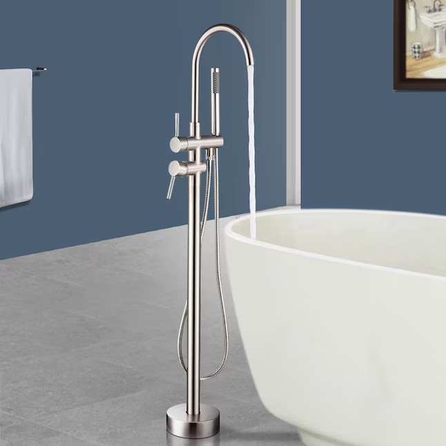 TOPCRAFT Bathtub Faucet 2-handle Freestanding High-Arc with Hand Shower **TRIM ONLY**, FF012BN *HD2403, MSRP: $429.93, Final Price: $179.99 + Tax