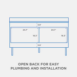 Alpine Reserve Destin 60-in Brown Undermount Double Sink Bathroom Vanity with White Engineered Stone Top, LWSE60VBR, MSRP: $1,289.00, Final Price: $699.99 + TAX