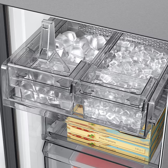 Samsung - Bespoke 23 Cu. Ft. 4-Door Flex French Door Counter Depth Refrigerator with Beverage Center - Stainless Steel, CLEARANCED