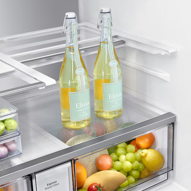 Samsung - Bespoke 23 Cu. Ft. 4-Door Flex French Door Counter Depth Refrigerator with Beverage Center - Stainless Steel, CLEARANCED