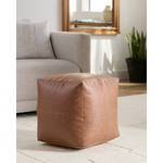 allen + roth Modern Tan Faux Leather Pouf Ottoman, 668248 *HD2507, Retail: $84.98, FINAL PRICE: $39.99 + TAX