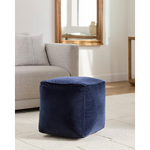 allen + roth Eclectic Blue Velvet Pouf Ottoman, 5628327 *HD2507, Retail: $69.98, FINAL PRICE: $34.99 + TAX