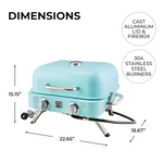 Kenmore Retro 343-Sq. in Turquoise Portable Liquid Propane Grill, KT-R40003-TQ #5692790 *HD2507, Retail: $199.99, FINAL PRICE: $119.99 + TAX