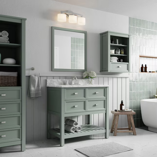 Alpine Reserve Canterbury 24-in x 30-in x 10-in Sea Green Soft Close Bathroom Wall Cabinet, 1227WC-24-326, FINAL PRICE: $49.99 + Tax