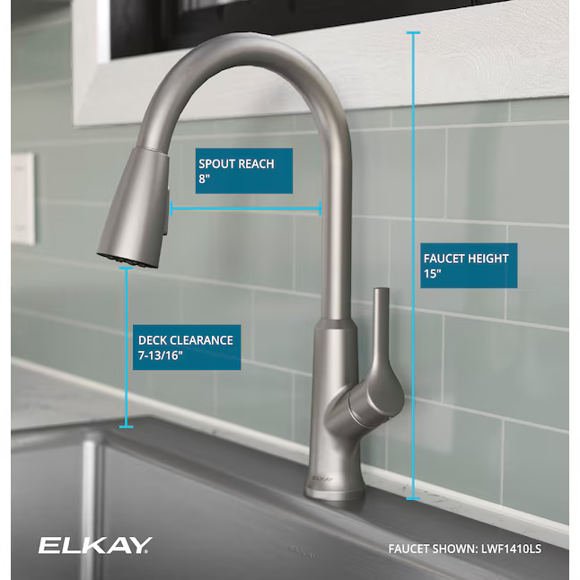 Greenwood Kitchen Faucet Lustrous Steel Finish, LWF1410LS