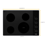Whirlpool 30-in 4 burners Smooth Surface (Radiant) Black Electric Cooktop, WCE55US0HB/01 *JR2508, Retail: $999.00, FINAL PRICE: $479.99 + TAX