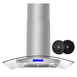 Cosmo 36-in Ductless 380-CFM Stainless Steel Island Range Hood with Charcoal Filter, COS-668iCS900 *JR2509, Retail: $431.99, FINAL PRICE: $249.99 + TAX