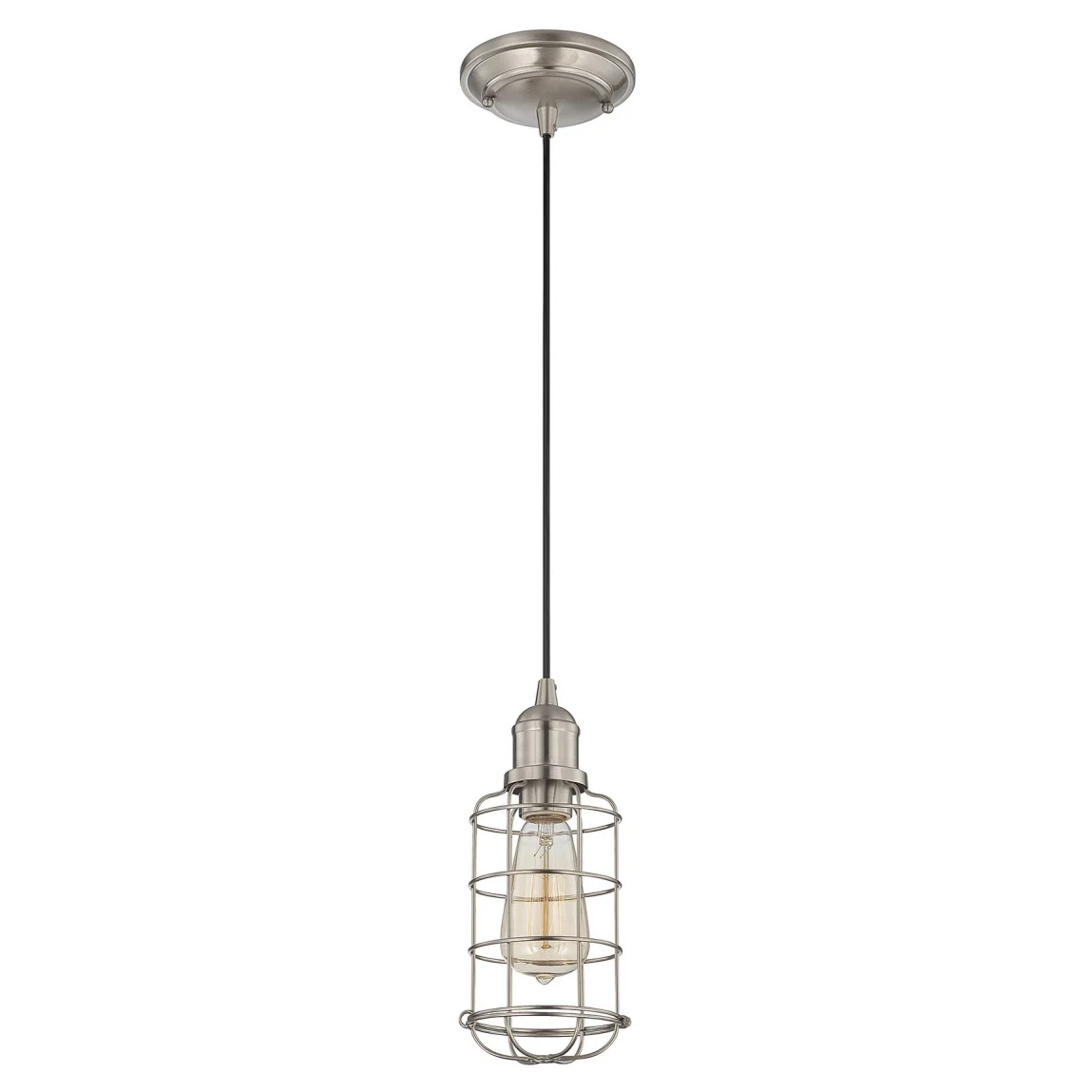 VINTAGE MINI PENDANT W/ CORD, 7-4133-1-SN, MSRP: $138.00, WHOLESALE: $69.00, Loc: Rug-4, Final: $24.00, Clearance!