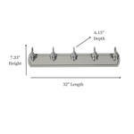 Summit Lane 32-in 5-Light Brushed Nickel Transitional Vanity Light, VB256-5BNK #0632277 *HD2507, Retail: $44.97, FINAL PRICE: $19.99 + TAX