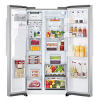 LG Craft Ice 26.6-cu ft Side-by-Side Refrigerator Smart Compatible with Dual Ice Maker Water and Ice Dispenser (Printproof Stainless Steel), LL27T3530S/00 *JR2509, Retail: $2,032.00, FINAL PRICE: $1,039.99 + TAX