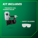 Metabo HPT 3.5-in 15-Degree Pneumatic Clip Head/Roundhead Framing Nailer, NV90AGSM *HD2507, Retail: $319.00, FINAL PRICE: $199.99 + TAX