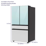 Samsung Bespoke Standard-Depth Beverage Center 28.8-cu ft 4-Door French Door Refrigerator with Dual Ice Maker with Water Dispenser (Morning Blue with White Glass Panels), RF29BB86004M *BG, MSRP: $3,399.00, FINAL PRICE: $1,499.99 + TAX