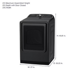 Samsung - 7.4 cu. ft. Smart Electric Vented Dryer with Steam Sanitize+ in Brushed Black, DVE55CG7100V/A3, Retail: $1,099.00, Final Price: $599.99 + Tax