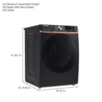 Samsung - 7.5 cu. ft. Smart Electric Stackable Vented Dryer with Steam Sanitize+ and Sensor Dry in Brushed Black, DVE50BG8300V/A3, Retail: $1,199.00, Final Price: $599.99 + Tax