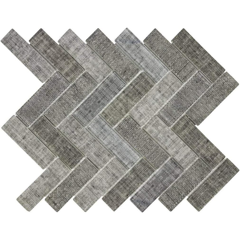** PER PCS ** Greige Herringbone Linen Look Matte Glass Mosaic, 10pcs , SF180745 / MTO0516, SPECIAL: $5.99 + Tax, Loc: MT3-F