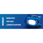 Kobalt 40-volt 2200-Lumens LED Battery-Operated and plug-in Rechargeable Portable Work Light, KBL 1040-03 #5192701 *HD2507, Retail: $99.98, FINAL PRICE: $49.99 + TAX