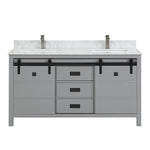 Florence Gray 60-inch Double Sink Bathroom Vanity with Carrara White Marble Top, VV360G-TV160D, FINAL PRICE: $999.99 + TAX